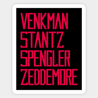 Venkman, Stantz, Spengler, Zeddemore Name Badges (Ghostbusters) Magnet